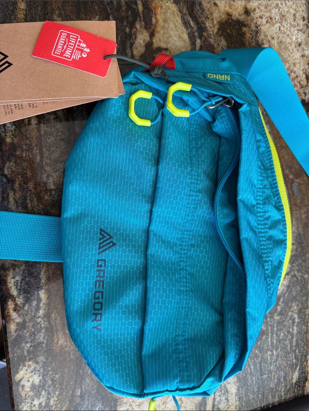 Gregory Teal and Neon Yellow Belt Bag - Men's Hip Pack